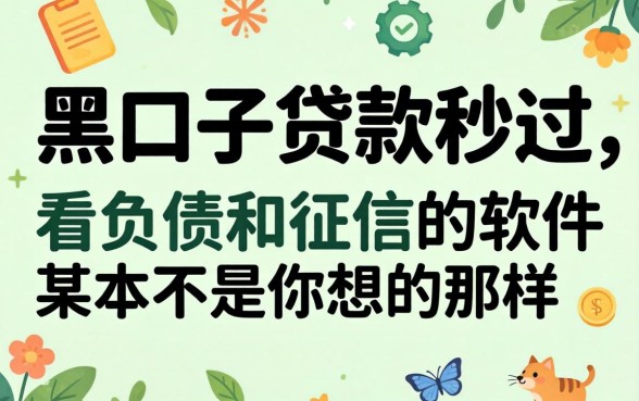 我试了几个黑口子贷款秒过2026，发现不看负债和征信的软件根本不是你想的那样