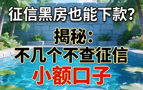 无视征信黑户也能下款？揭秘几个不查征信小额口子