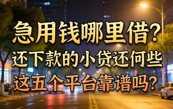 深夜急用钱哪里借？2026还下款的小贷有哪些？这五个平台靠谱吗？