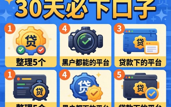 贷款30天必下口子,整理5个黑户都能下的平台