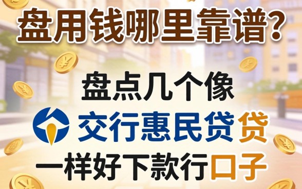急用钱哪里靠谱？盘点几个像交行惠民贷一样好下款的口子