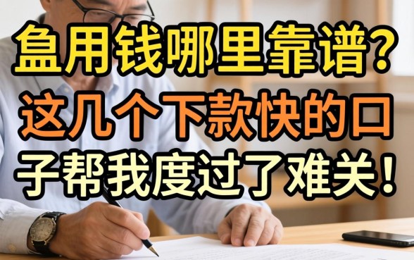 急用钱哪里靠谱？这几个下款快的口子帮我度过了难关！
