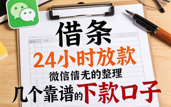 微信打借条24小时放款,整理了几个靠谱的下款口子