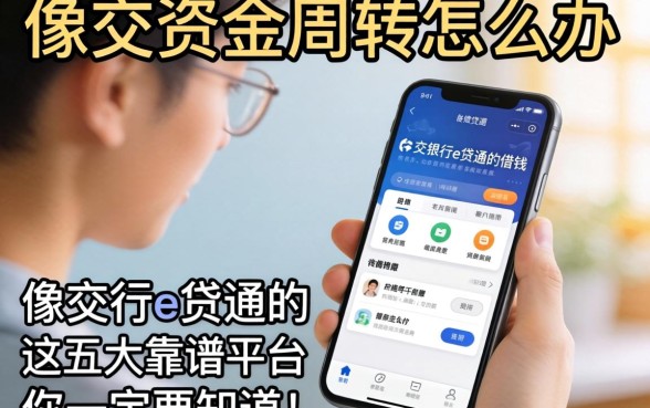 急需资金周转怎么办?像交行e贷通的借钱软件有哪些?这五大靠谱平台你一定要知道!
