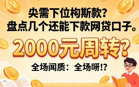 急需2000元周转？盘点几个还能下款的网贷口子