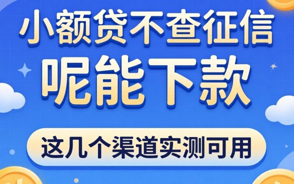 揭秘什么小额贷不查征信的呢能下款,这几个渠道实测可用