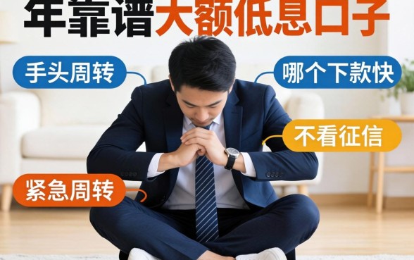 跪求2026年靠谱的大额低息口子,手头紧急周转,哪个下款快不看征信?
