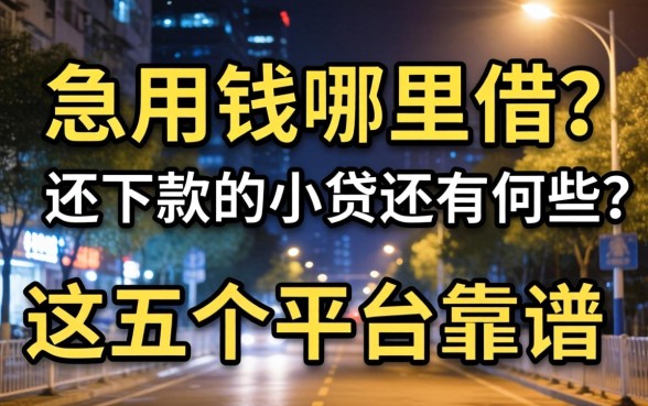 深夜急用钱哪里借？2026还下款的小贷有哪些？这五个平台靠谱吗？