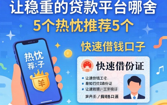 最信得过的贷款平台是哪个,热忱推荐5个手机和身份证快速借钱口子