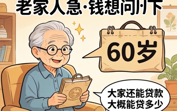 家里老人急用钱，想问下大家60岁还能贷款吗？大概能贷多少？