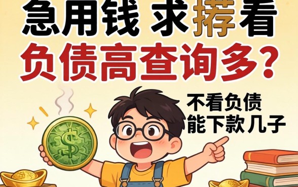 急用钱但负债高查询多?求推荐几个不看负债能下款的口子!