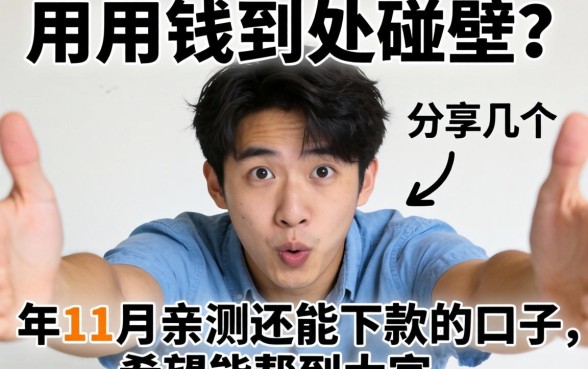 急用钱到处碰壁？分享几个2026年11月亲测还能下款的口子，希望能帮到大家！