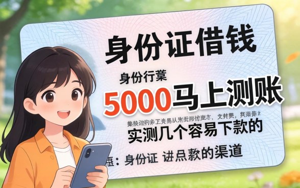 没有身份证借钱5000马上到账，实测几个容易下款的渠道