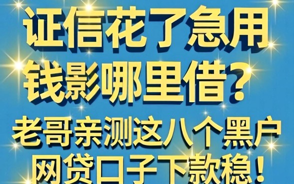 征信花了急用钱哪里借?老哥亲测这几个黑户网贷口子下款稳!