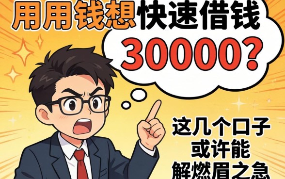 急用钱想快速借钱30000？这几个口子或许能解燃眉之急