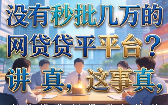 有没有秒批几万的网贷平台?讲真,这事儿没你想得那么简单