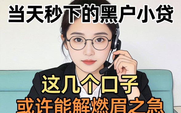 揭秘当天秒下的黑户小贷,这几个口子或许能解燃眉之急