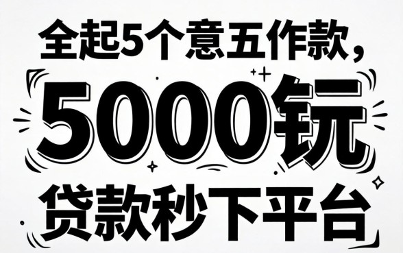 无视黑白直接下款，理出5个5000块贷款秒下平台