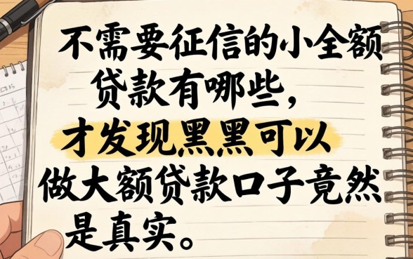 我翻遍了2026不需要征信的小额贷款有哪些,才发现黑户可以做大额贷款口子竟然是真的