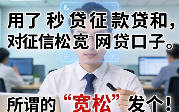 我试了秒贷款和对征信宽松的网贷口子,发现所谓的“宽松”其实是个误会