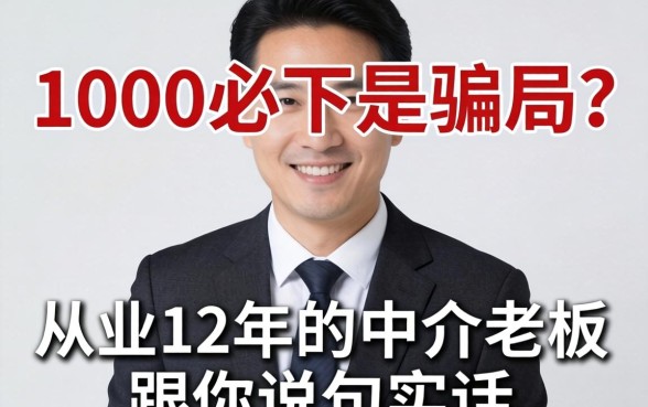 贷款1000必下是骗局?从业12年的中介老板跟你说句实话