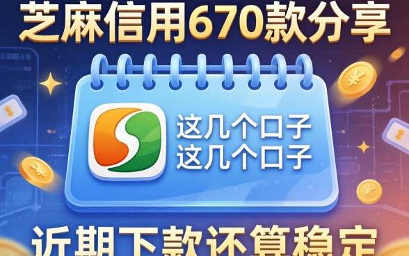 芝麻信用670款分享,这几个口子近期下款还算稳定