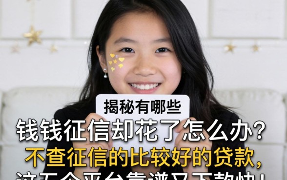 急需用钱征信却花了怎么办?揭秘有哪些不查征信的比较好的贷款,这五个平台靠谱又下款快!