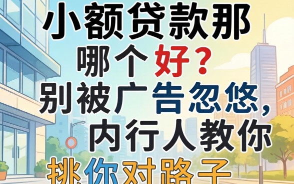 网上小额贷款那哪个好？别被广告忽悠，内行人教你挑对路子