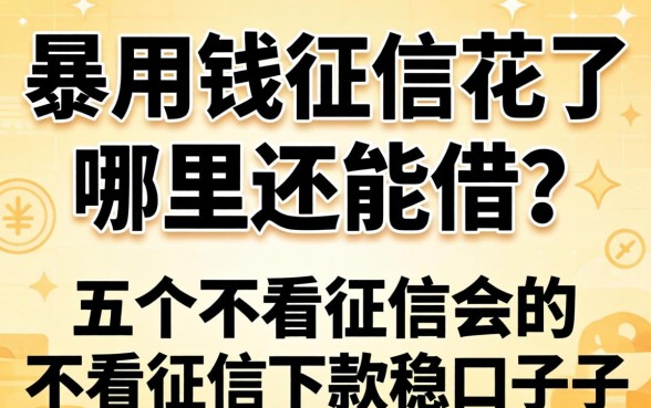 急用钱征信花了哪里还能借？分享五个不看征信下款稳的口子
