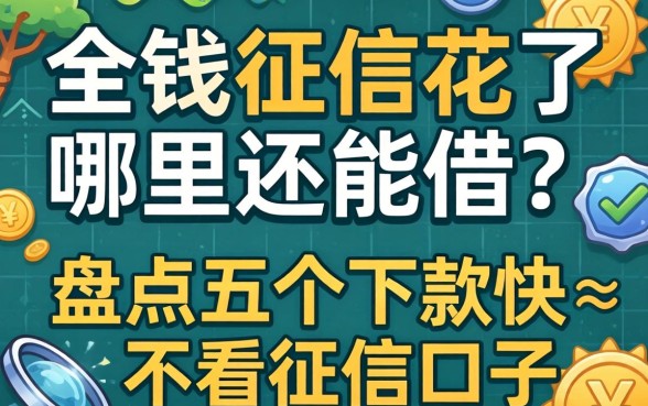 急需用钱征信花了哪里还能借?盘点五个下款快不看征信的口子