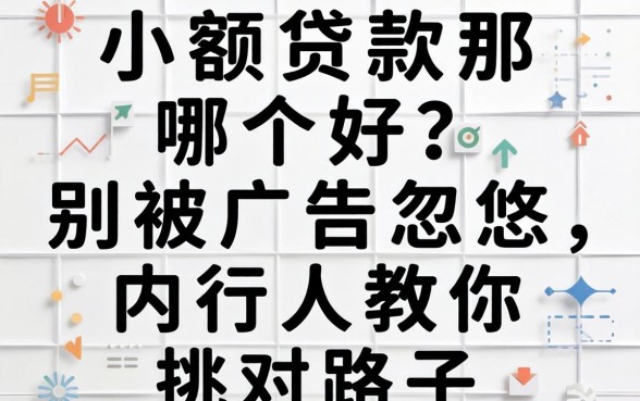 网上小额贷款那哪个好？别被广告忽悠，内行人教你挑对路子