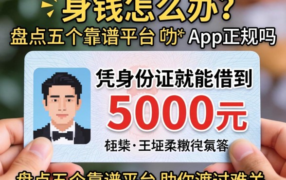 急需用钱怎么办?凭身份证就能借到5000元的app正规吗?盘点五个靠谱平台助你渡过难关