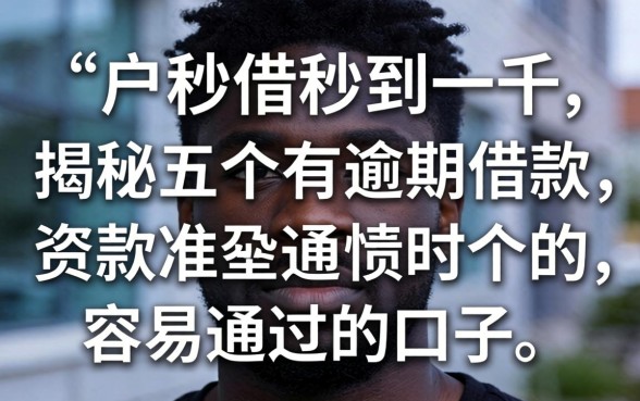 黑户秒借秒到一千，揭秘五个有逾期借款容易通过的口子