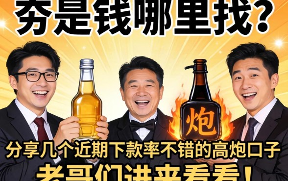急需用钱哪里找?分享几个近期下款率不错的高炮口子,老哥们进来看看!
