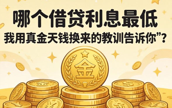 贷款哪个借贷利息最低？我用真金白银换来的教训告诉你
