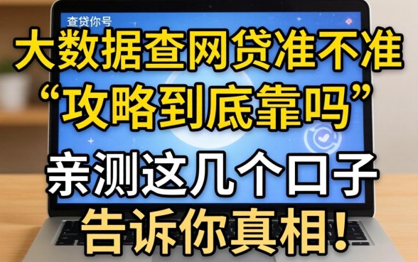 网上那些号称“大数据查网贷准不准”的攻略到底靠谱吗？亲测这几个口子告诉你真相！
