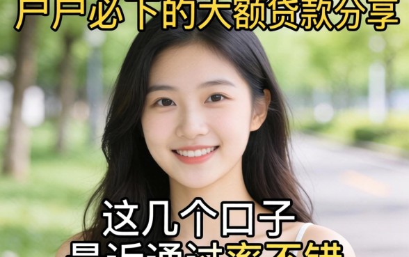 花户必下的大额贷款分享,这几个口子最近通过率不错