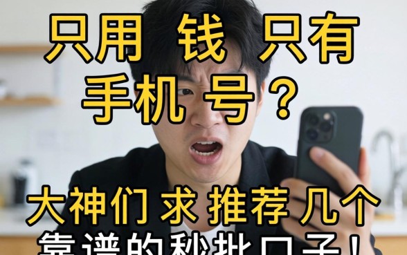 急用钱只有手机号？大神们求推荐几个靠谱的秒批口子！