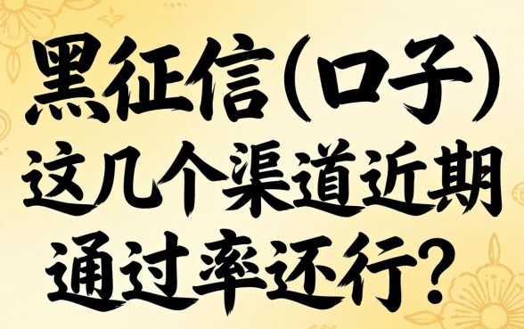 无视网黑征信的口子:这几个渠道近期通过率还行