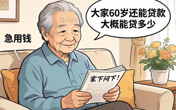 家里老人急用钱，想问下大家60岁还能贷款吗？大概能贷多少？