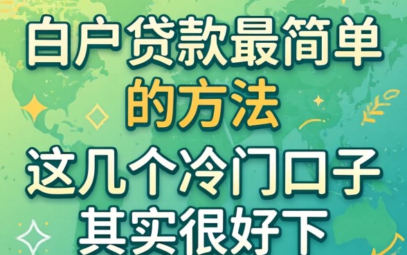 揭秘白户贷款最简单的方法：这几个冷门口子其实很好下