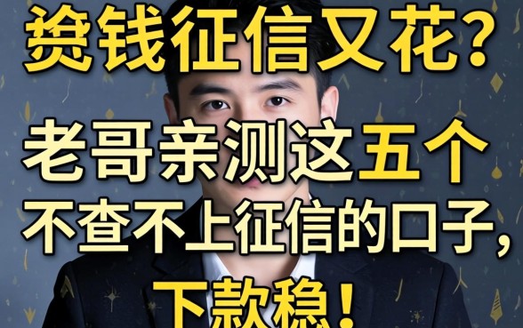 急需用钱征信又花？老哥亲测这五个不查不上征信的口子，下款稳！