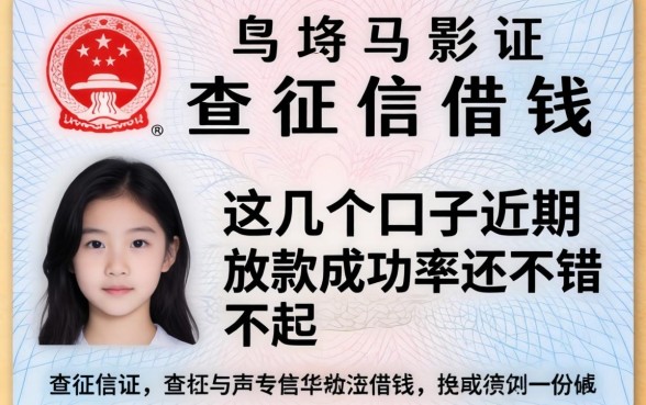 身份证不查征信借钱，这几个口子近期放款成功率还不错