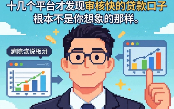 我试了十几个平台才发现审核快的贷款口子根本不是你想象的那样