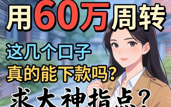 急用60万周转，这几个口子真的能下款吗？求大神指点！