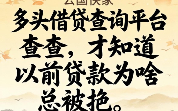 查完多头借贷查询平台，我才知道以前贷款为啥总被拒