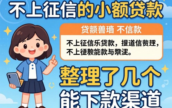 靠谱的不上征信的小额贷款：整理了几个还能下款的渠道