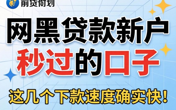 实测网黑贷款新户秒过的口子，这几个下款速度确实快