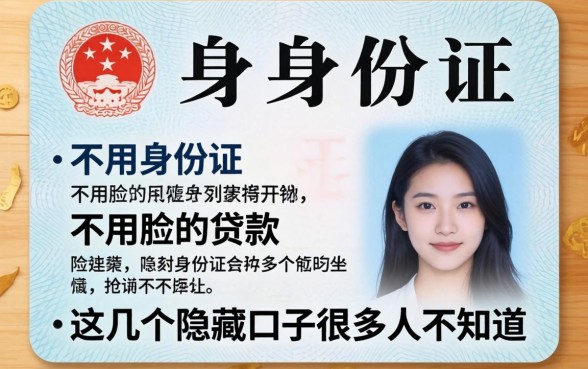 揭秘不用身份证不用脸的贷款，这几个隐藏口子很多人不知道