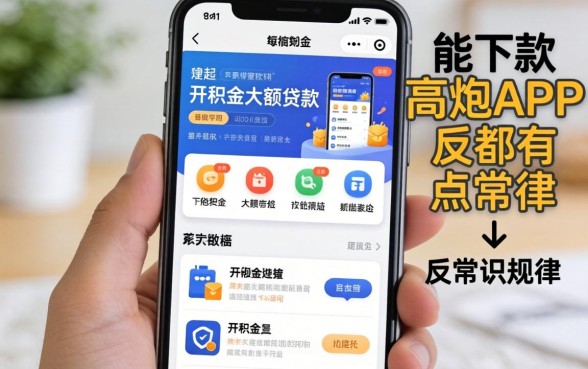 我翻烂了公积金大额贷款软件，发现能下款的高炮app都有个反常识规律